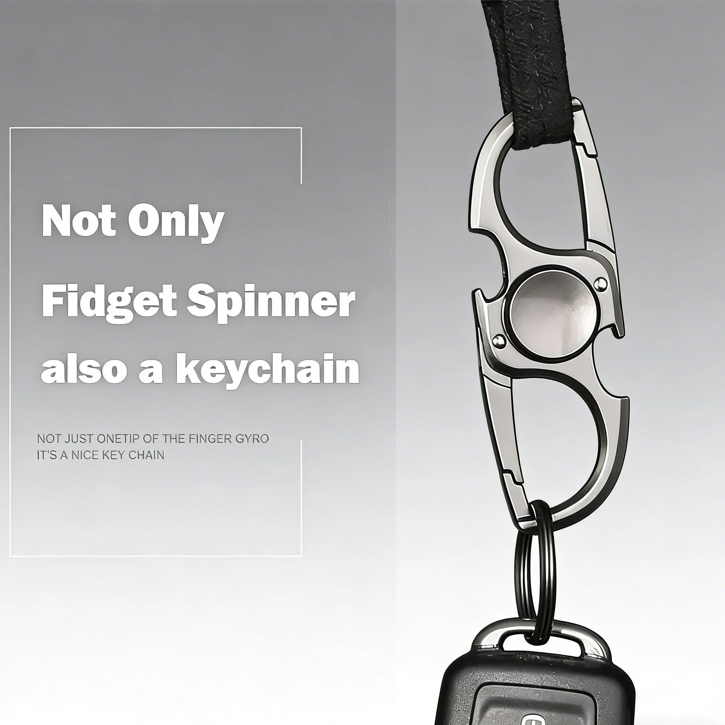 2-in-1 keychain fidget spinner and bottle opener - view 2