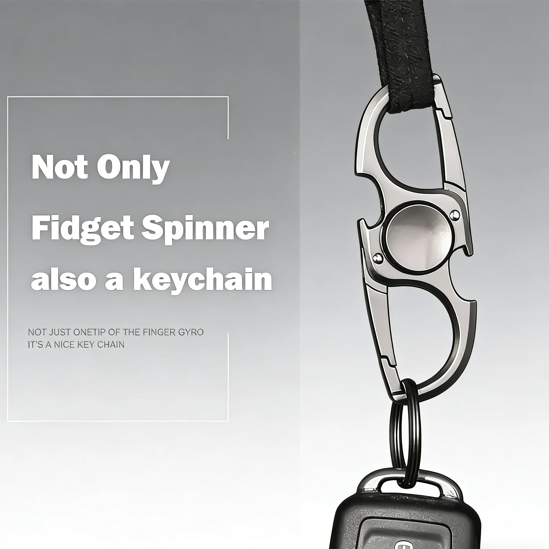 2-in-1 keychain fidget spinner and bottle opener - view 2