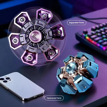 Transformable telescoping mecha fidget spinner - view 1